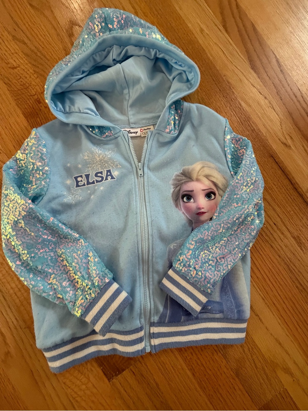 Disney Light Blue Elsa Sequin Hooded Jacket for Kids